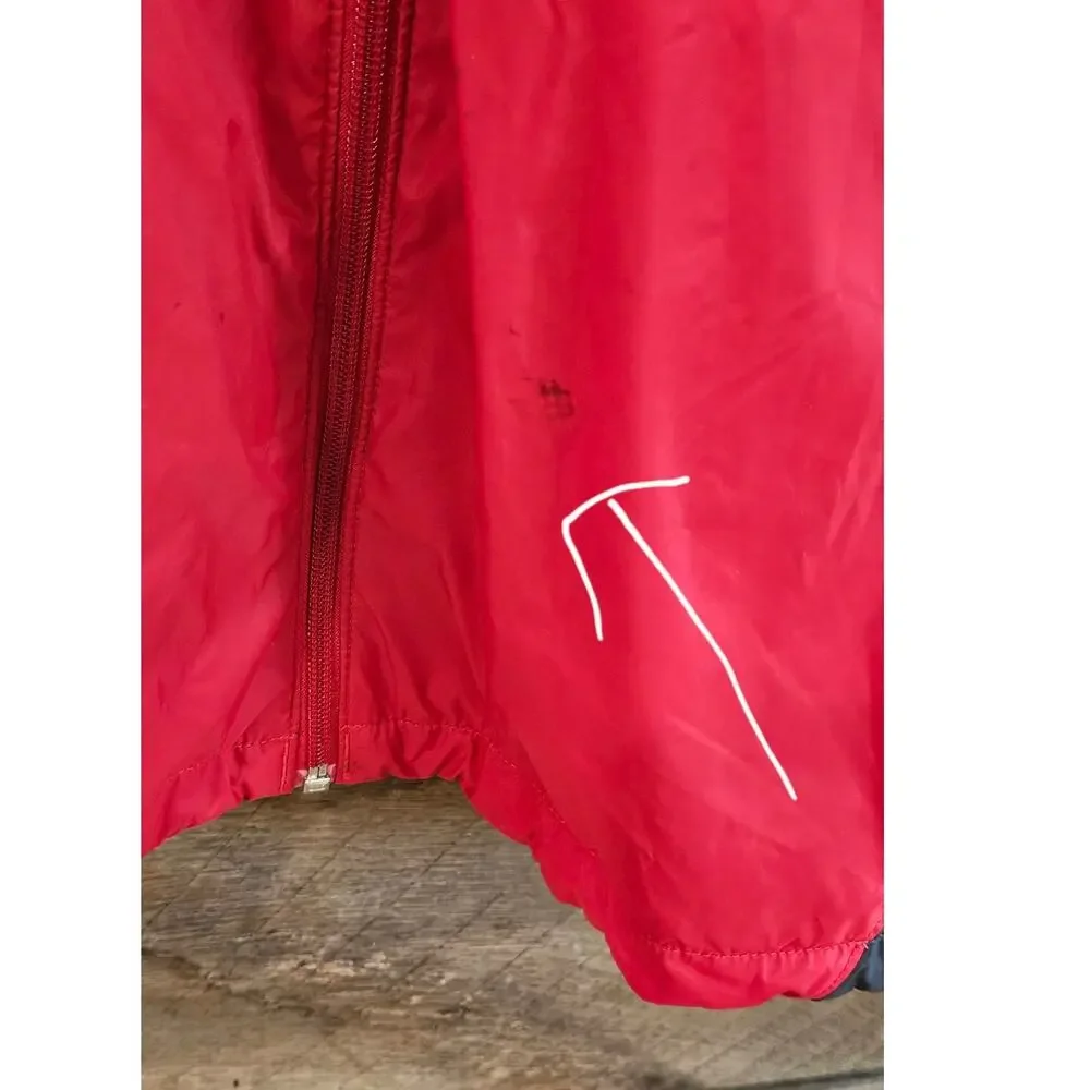 Columbia Windbreaker Hooded Mens Large Omni-shield  Packable Black & Red